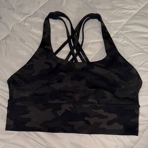 CRZ YOGA Black Camouflage Sports Bra